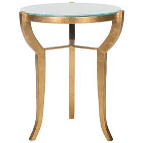 Safavieh Ormond Mirror-Top Goldtone-Leaf Accent Table