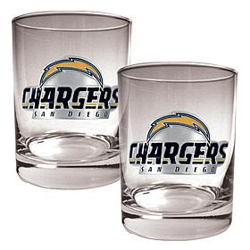 San Diego Chargers 2pc Rocks Glass Set