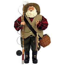 Santa's Workshop 12' Fly Fishng Santa Figurine
