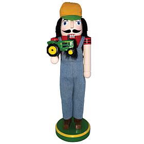 Santa's Workshop 14" Farmer with JD Tractor Nutcracker