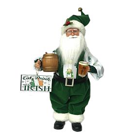 Santa's Workshop 15" Eat, Drink & Be Irish Santa