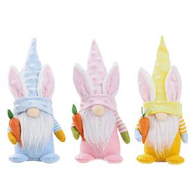 Santa's Workshop Inc. 10" Easter Gnomes with Carrots, Set of 3
