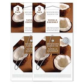 ScentWorx 6-Pack Vanilla Coconut Auto Air Fresheners