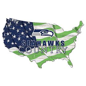 Seattle Seahawks USA Shape Flag Cutout 