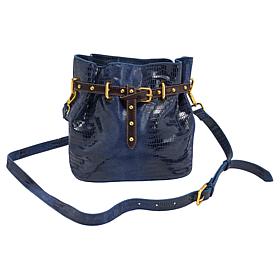 Sharif Legacy 100% Leather Printed Lizard Bucket Bag