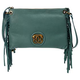 Sharif Legacy Leather Fringe Top Zipper Mini Hobo Crossbody