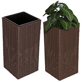 Sierra Square Wicker Planter 2-Pc. Set, Brown