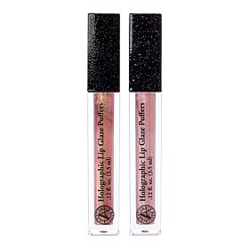 Signature Club A Pink and Bronze Holographic Lip Puffer 2-piece Set