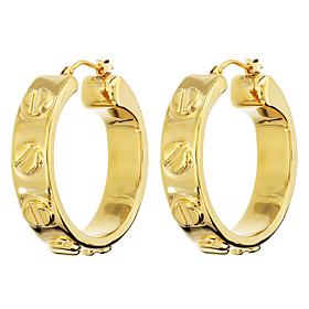Soave Oro 14K Electroform Nail Head Stud Hoop Earrings