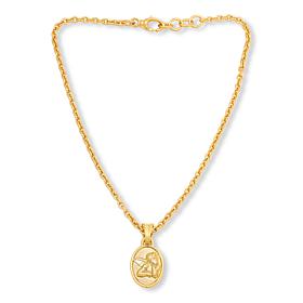 Soave Oro 14K Electroform Removable Angel Pendant with Oval-Link Chain