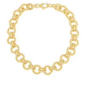 Soave Oro 14K Electroform Twisted Double Link Necklace