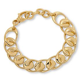 Soave Oro 14K Gold Electroform Curb Link Chain 7" Bracelet
