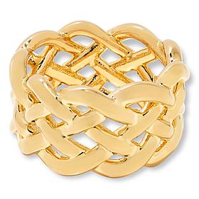 Soave Oro 14K Gold Electroform Polished Woven Band Ring