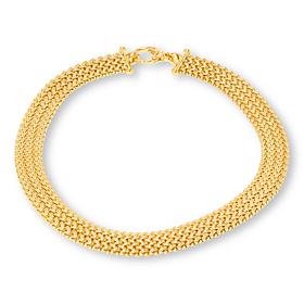 Soave Oro 14K Yellow Gold Electroform Textured Weave Necklace