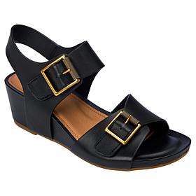 Sofft Valeri Leather Slingback Wedge Sandal
