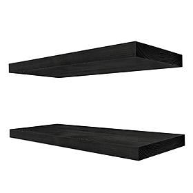 Solid Pine Wood Floating Shelves 2-Pack 16"W x 5.5"L