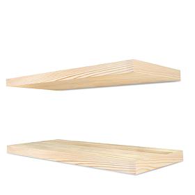 Solid Pine Wood Floating Shelves 9" x 24" 2-pack