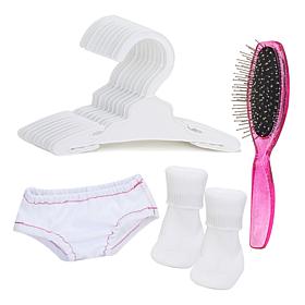 Sophia’s by Teamson Kids Hangers, Hairbrush, Undies, & Socks Set