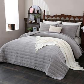 South Street Loft Embossed Velvet Quilt Set 