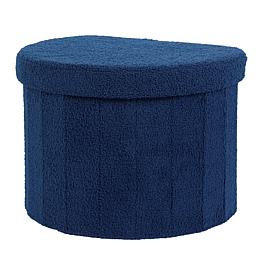 South Street Loft Faux Teddy Fur Half-Moon Storage Ottoman 