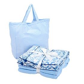 South Street Loft Reversible Quilted Throw Set of 2 with Tote Bag