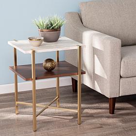 Southern Enterprises Ardmillan Square Faux Marble End Table w/ Storage