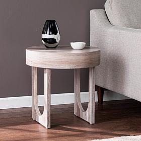Southern Enterprises Chadkirk Round Faux Marble End Table