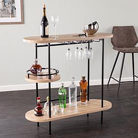 Southern Enterprises Dagney Wine/Bar Table w/ Glassware Storage