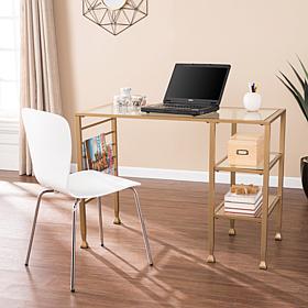 Southern Enterprises Dina Metal & Glass Writing Desk - Gold