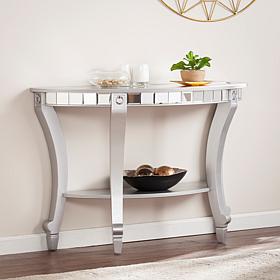Southern Enterprises Lindsay Mirrored Demilune Console Table