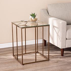 Southern Enterprises Nicholance Contemporary End Table w/ Glass Top