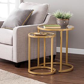 Southern Enterprises Opalyn 2-Piece Nesting Side Table Set - Gold