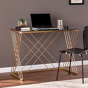 Southern Enterprises Tara Modern Glass Top Desk