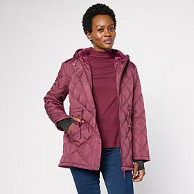 Sporto® Meg Quilted Mid-Length Hooded Jacket