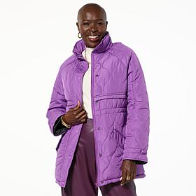 Sporto® Rose Quilted Water-Resistant Anorak Coat