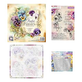 Stamps by Me Poetic Pansies Stamp and Stencil Card-Making Kit