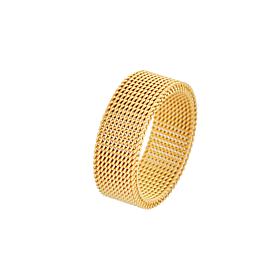 Stately Steel Goldtone Stainless Steel Mesh Ring