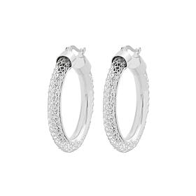 Stately Steel Hallow Mesh Hoop Earrings