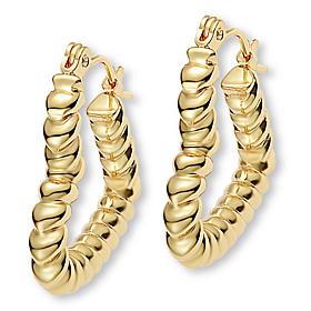 Stately Steel Heart Hoop Earrings