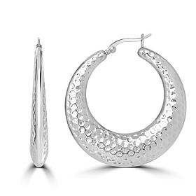Stately Steel Honeycomb Hoop Earrings