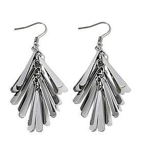 Stately Steel Multi Linear Drop Earrings