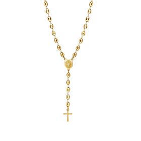 Stately Steel Stainless Steel Coffee Bean Chain Rosary Necklace