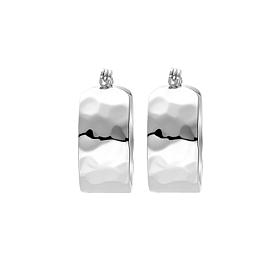 Stately Steel Stainless Steel Hugger Earrings