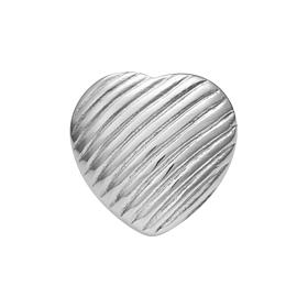 Stately Steel Striped Heart Ring