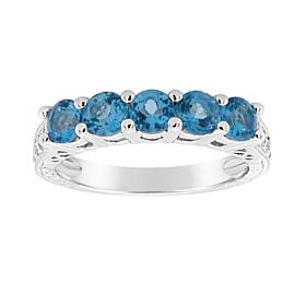 Sterling Silver 5-Stone Gemstone Band Ring