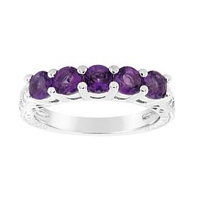 Sterling Silver 5-Stone Gemstone Band Ring