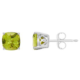 Sterling Silver 6mm Cushion-Cut Gemstone Stud Earrings