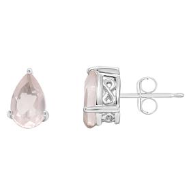 Sterling Silver 8x5mm Pear-Shaped Gemstone Stud Earrings