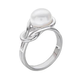 Sterling Silver 9.9.5mm Cultured Freshwater Pearl Knot Ring