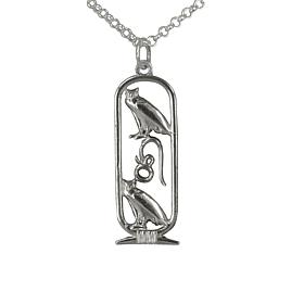 Sterling Silver "MOM" Cartouche Necklace
